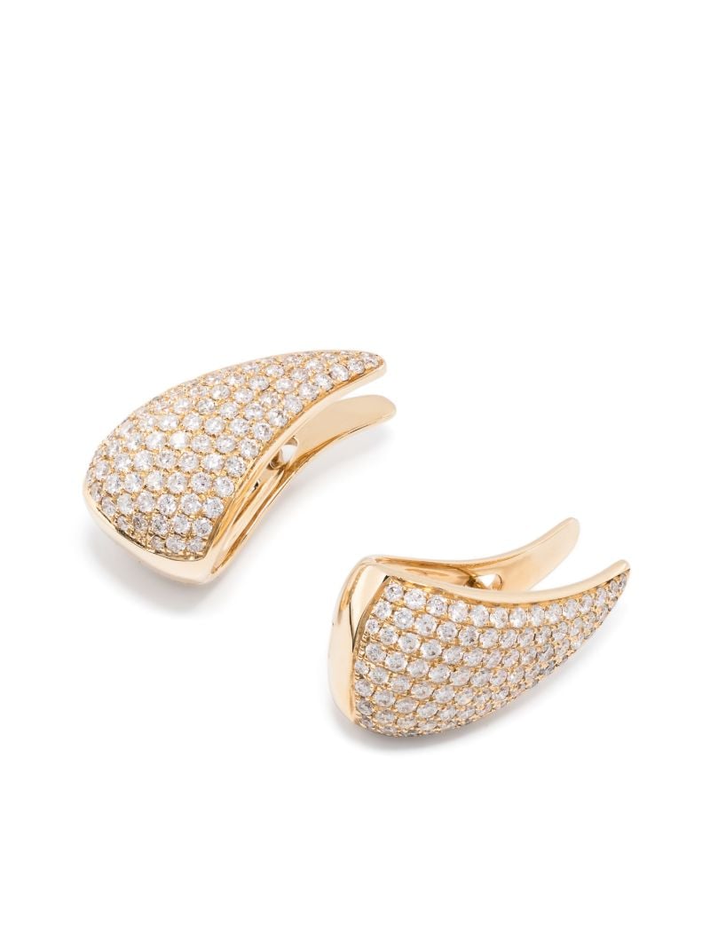 18k Yellow Gold Diamond Huggie-hoop Earrings