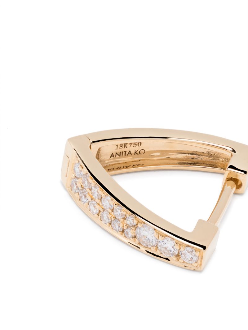 18k Yellow Gold Triangle Diamond Earrings