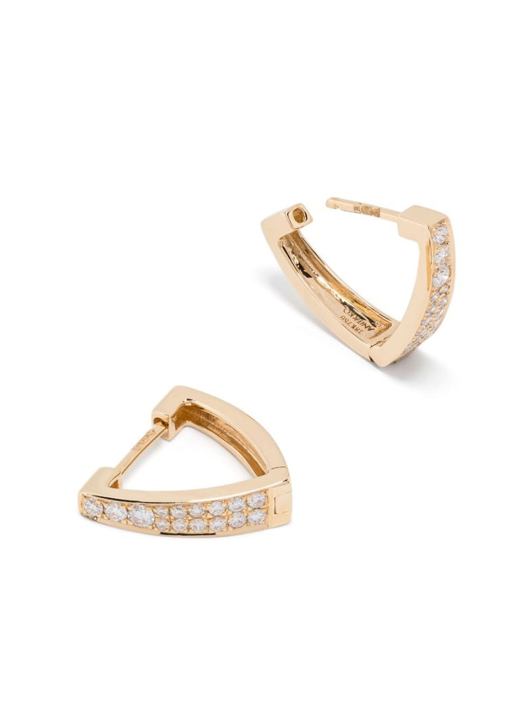 18k Yellow Gold Triangle Diamond Earrings