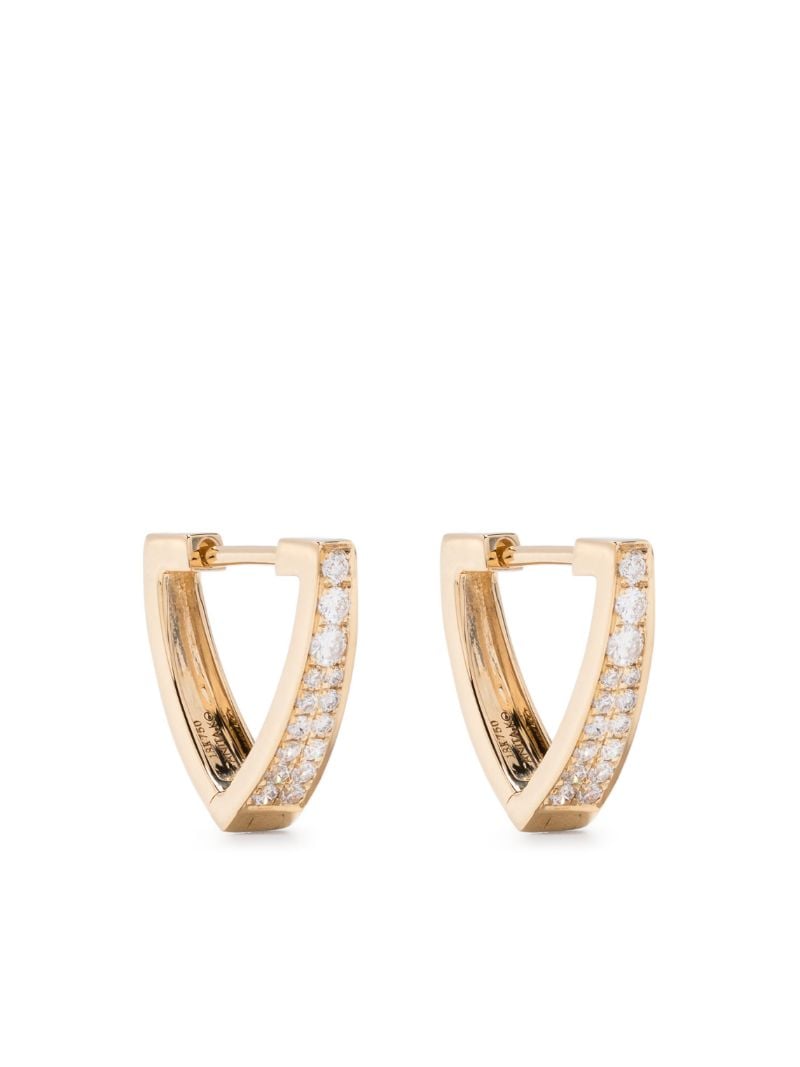 18k Yellow Gold Triangle Diamond Earrings