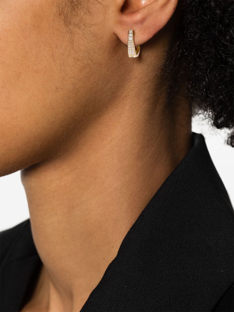 18k Yellow Gold Triangle Diamond Earrings