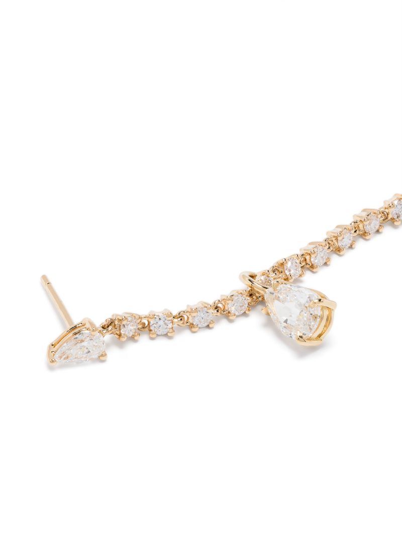 18k Yellow Gold Double Piercing Diamond Earrings