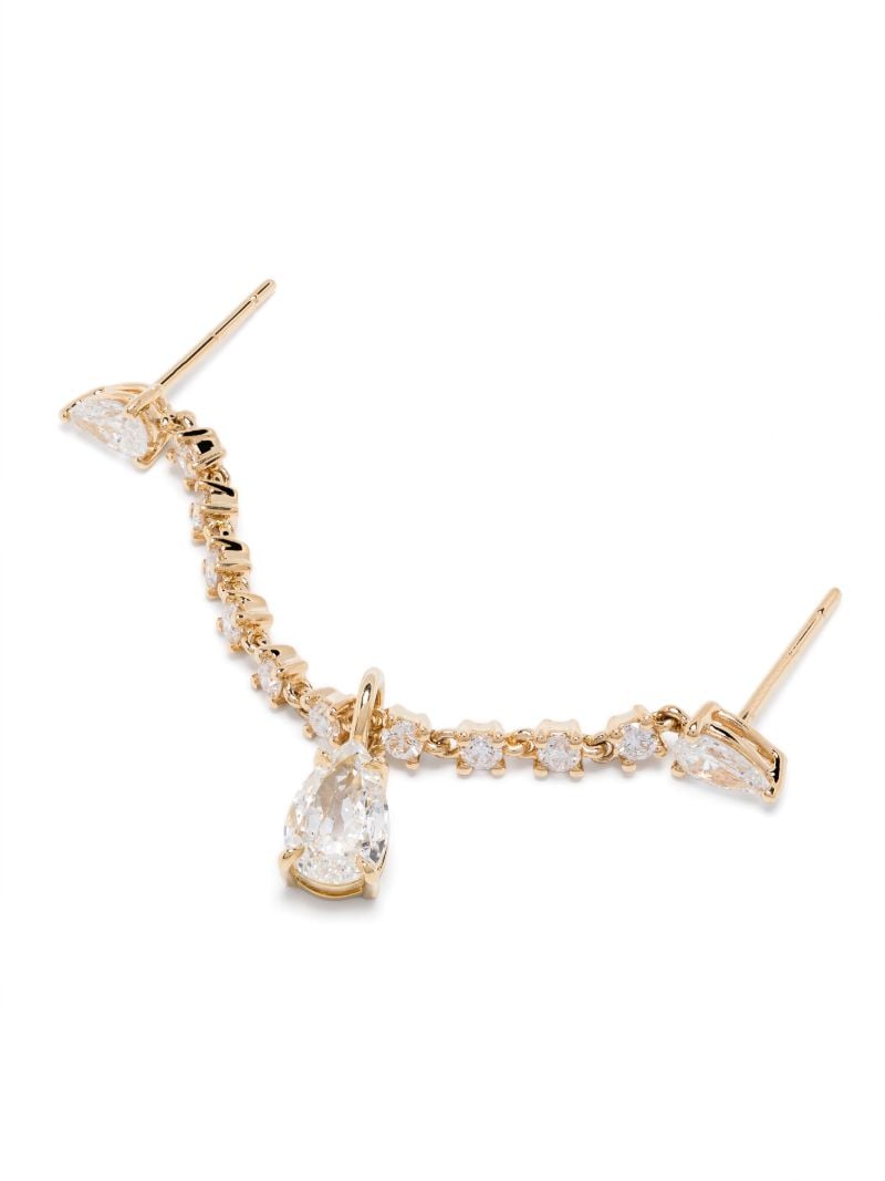 18k Yellow Gold Double Piercing Diamond Earrings
