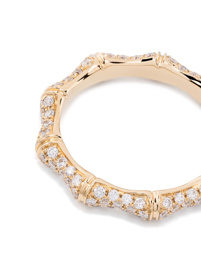 18k Yellow Gold Bamboo Diamond Ring