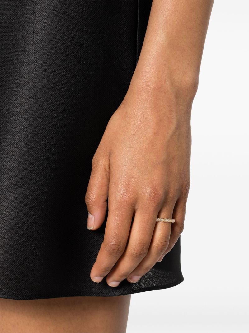 18k Yellow Gold Bamboo Diamond Ring