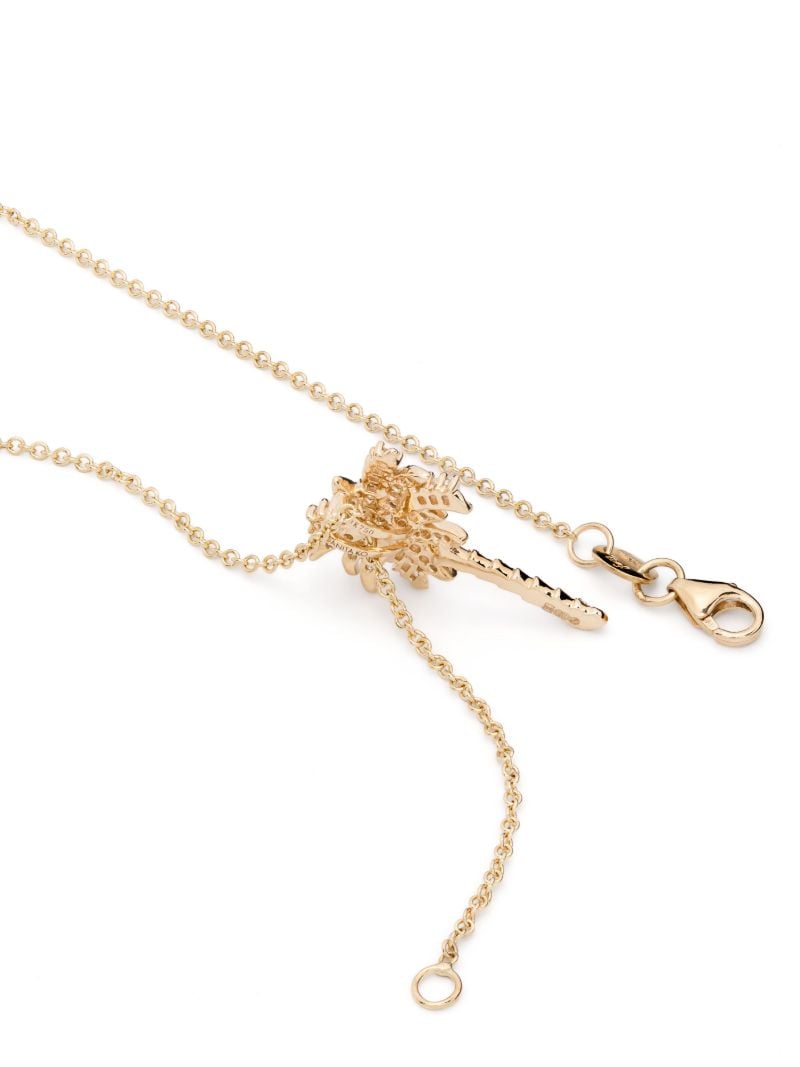 18k Yellow Gold Palm Tree Diamond Necklace