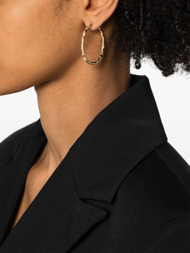 18k Yellow Gold Bamboo Earrings