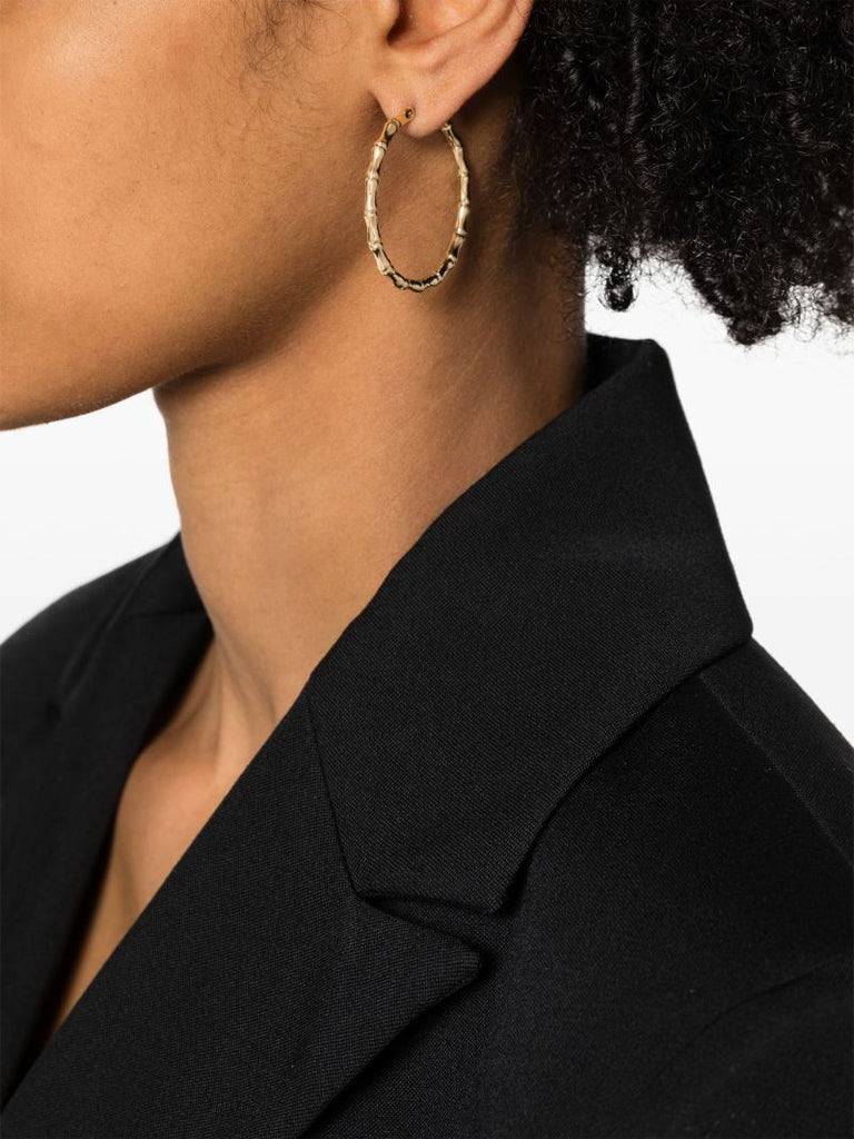 18k Yellow Gold Bamboo Earrings