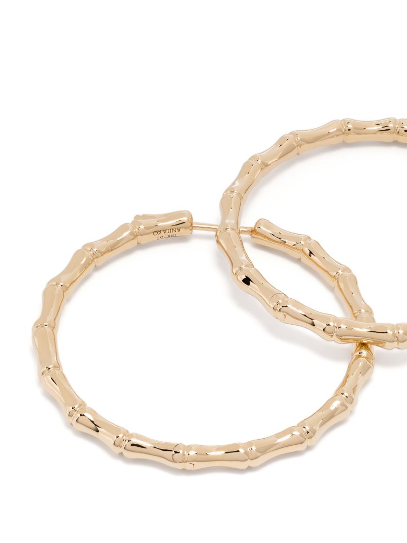 18k Yellow Gold Bamboo Earrings
