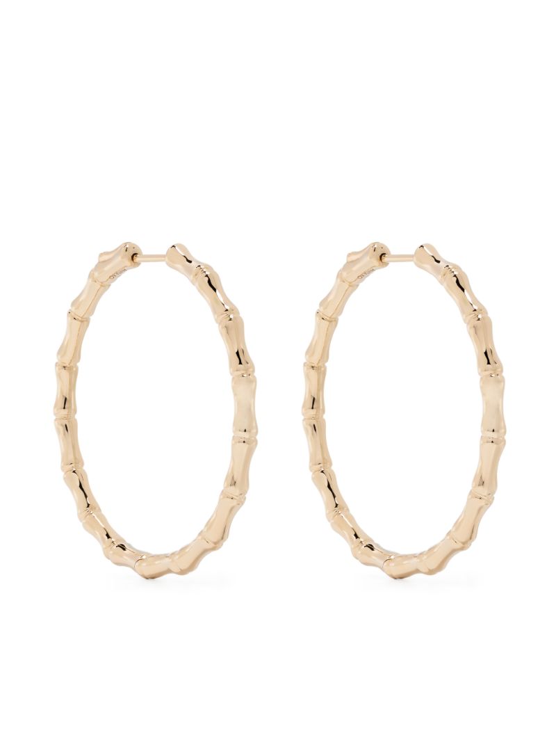 18k Yellow Gold Bamboo Earrings
