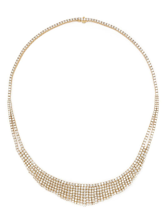 18k Yellow Gold Diamond Mesh Necklace