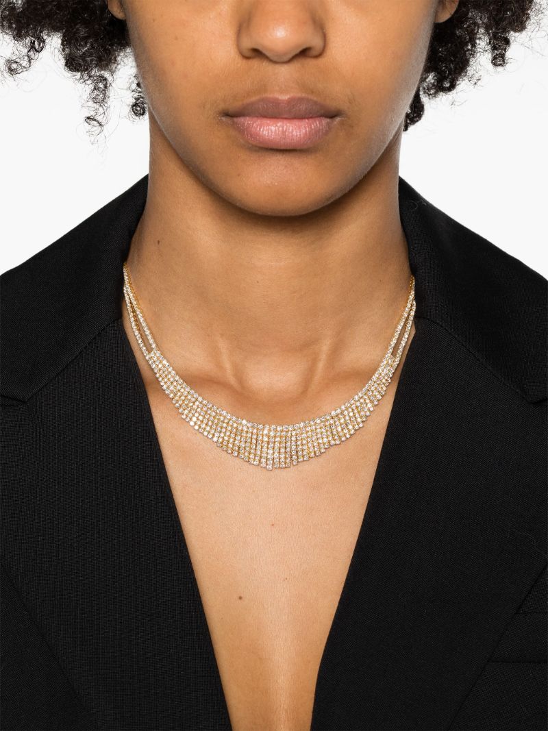 18k Yellow Gold Diamond Mesh Necklace