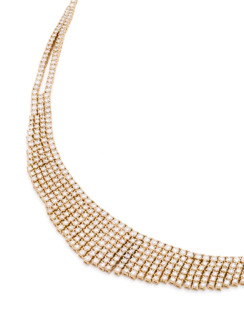 18k Yellow Gold Diamond Mesh Necklace