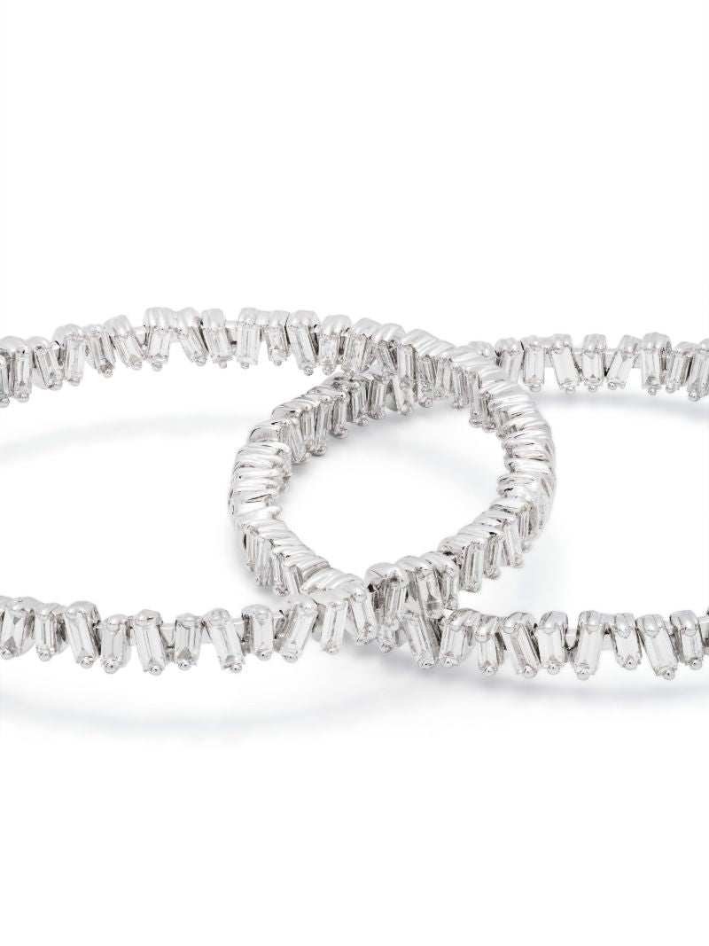 18k White Gold Classic Diamond Hoop Earrings