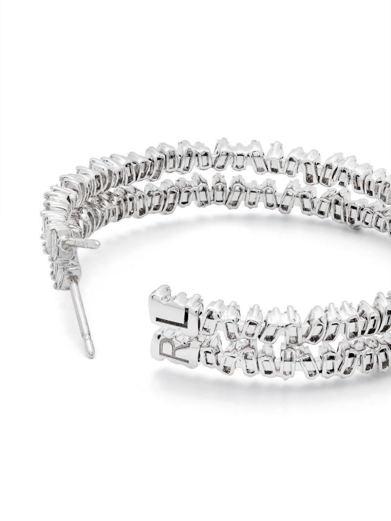 18k White Gold Classic Diamond Hoop Earrings