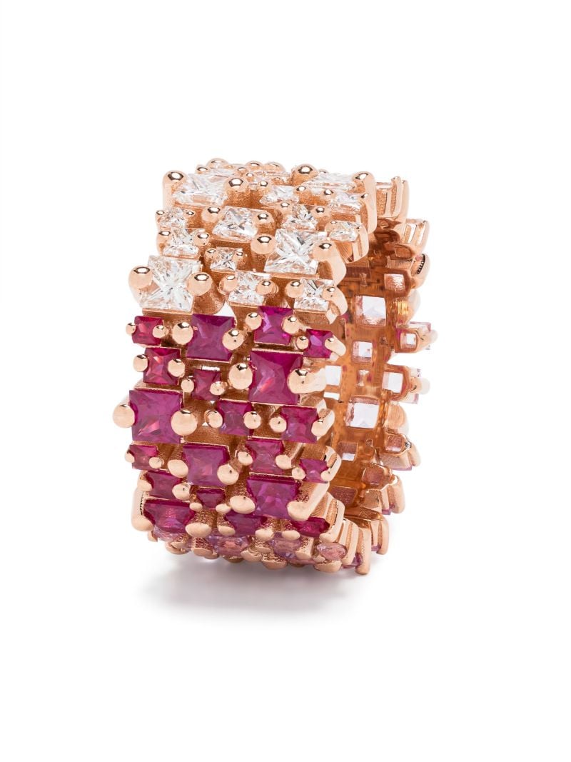 18k Rose Gold One of a Kind Topaz and Diamond Ring
