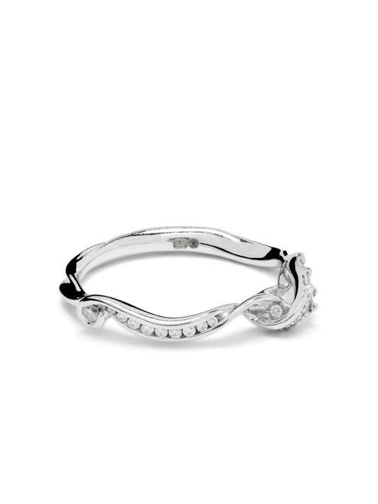 18k White Gold Swirl Diamond Ring