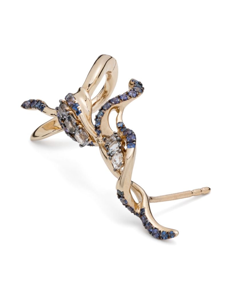 18k White Gold Puff Sapphire Ear Cuff