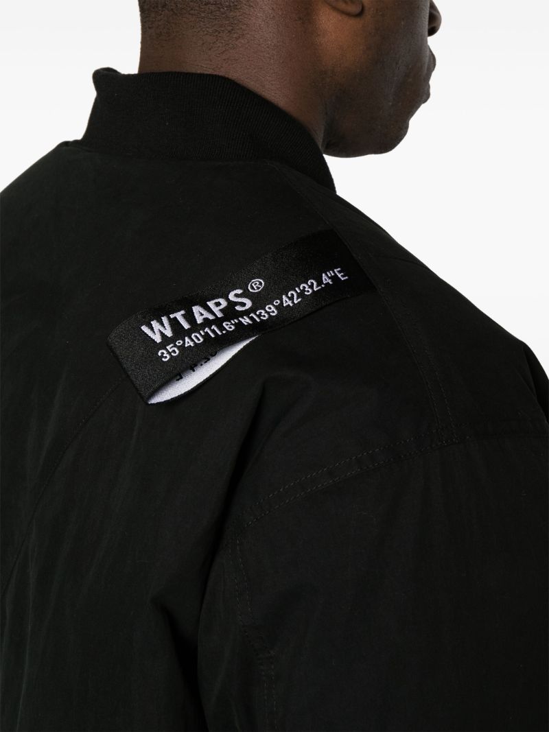 Black Logo-appliquÃ_x0083_Â© Bomber Jacket