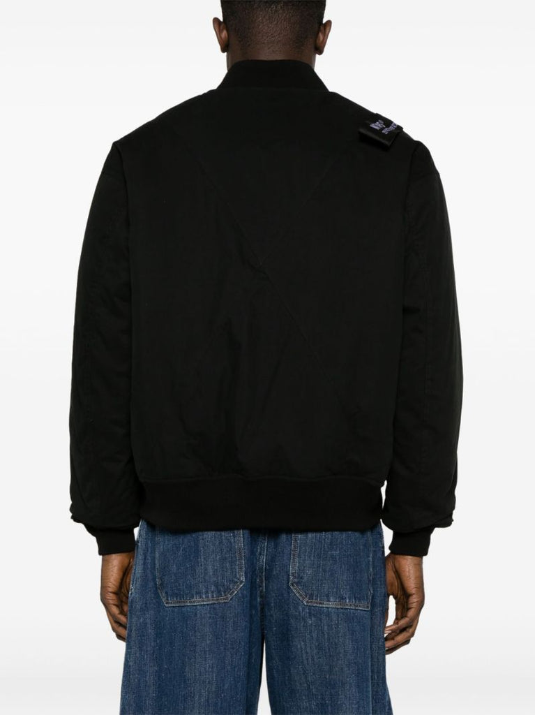 Black Logo-appliquÃ_x0083_Â© Bomber Jacket