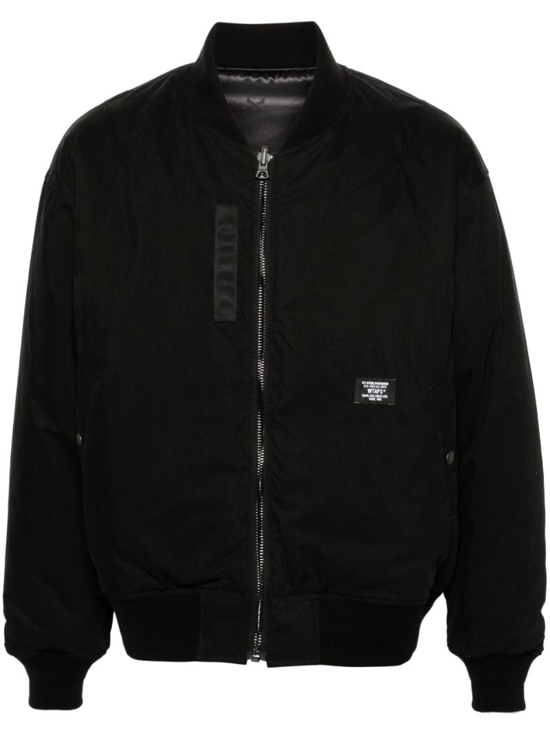Black Logo-appliquÃ_x0083_Â© Bomber Jacket