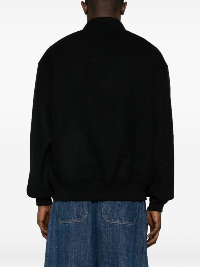 Black Jfw-01 Zip-up Bomber Jacket