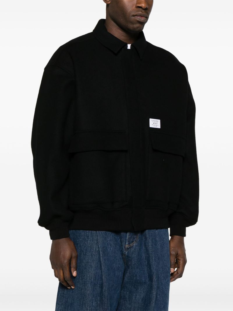 Black Jfw-01 Zip-up Bomber Jacket