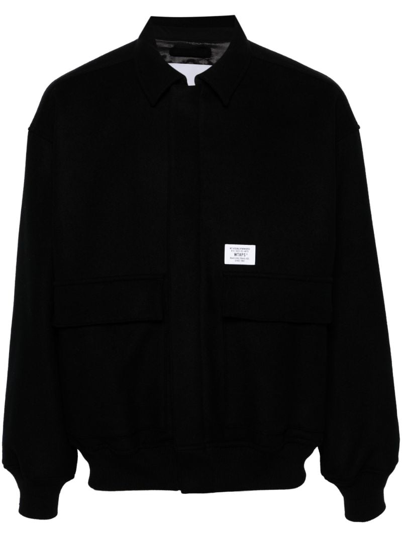 Black Jfw-01 Zip-up Bomber Jacket