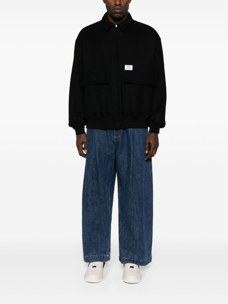 Black Jfw-01 Zip-up Bomber Jacket