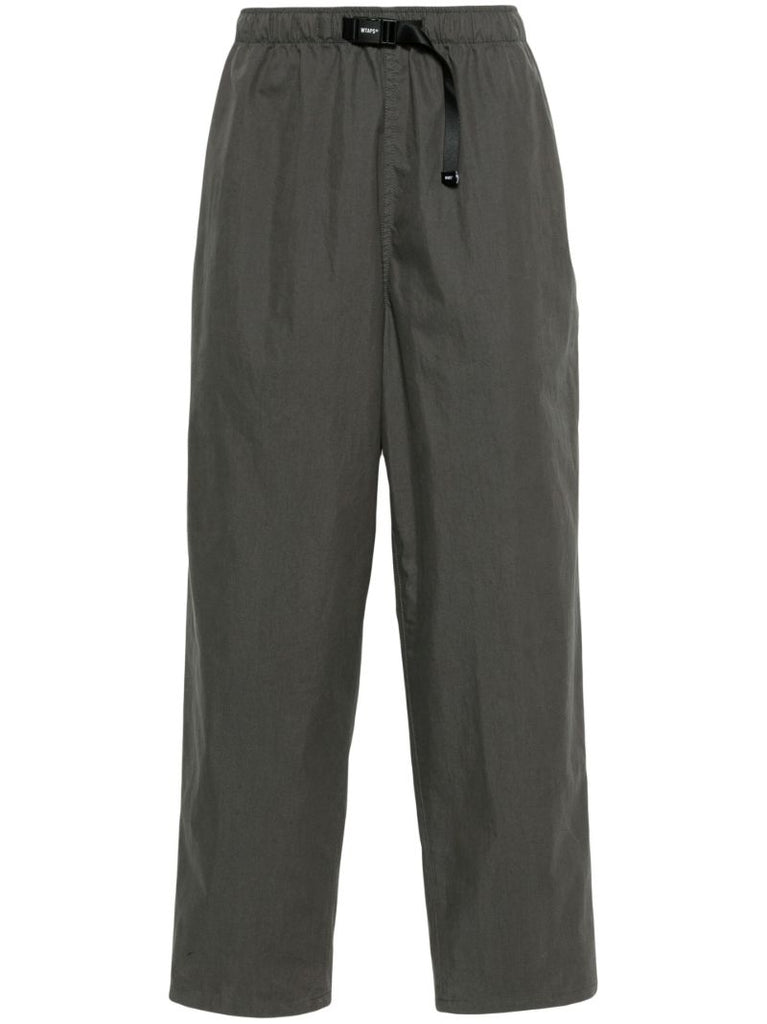 Grey Buckled Tapered Trousers