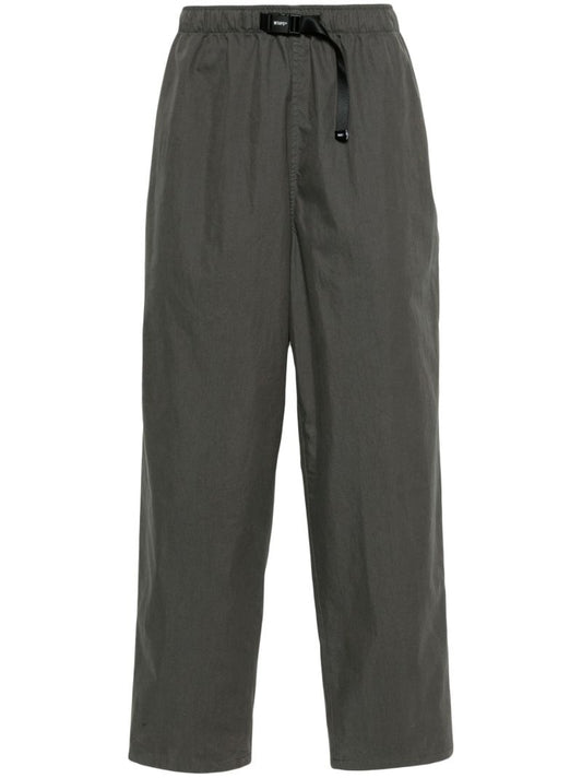 Grey Buckled Tapered Trousers