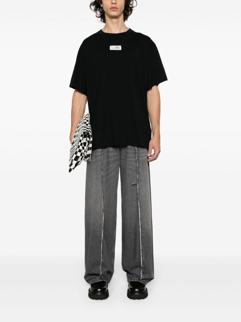 Black Numbers-appliquÃ_x0083_Â© Cotton T-shirt