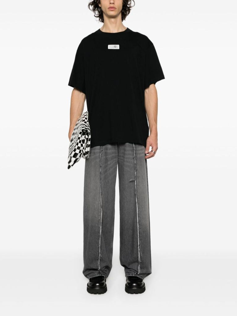 Black Numbers-appliquÃ_x0083_Â© Cotton T-shirt