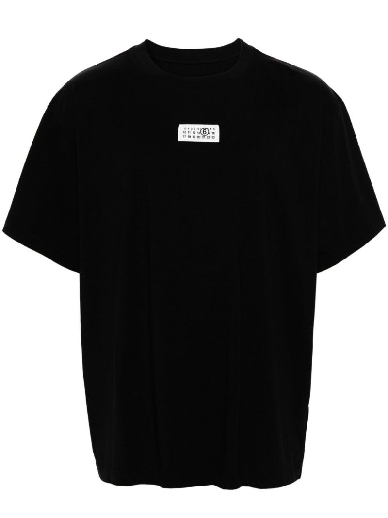 Black Numbers-appliquÃ_x0083_Â© Cotton T-shirt