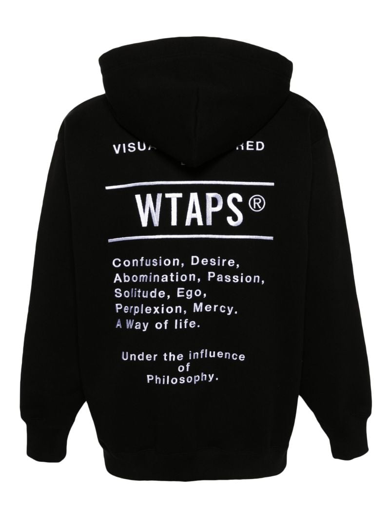 Black Cut & Sew Embroidered Hoodie