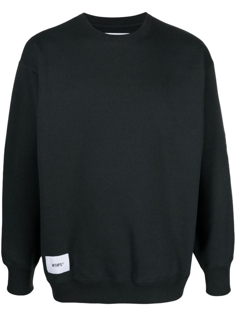 Black Logo-appliquÃ_x0083_Â© Cotton Sweatshirt
