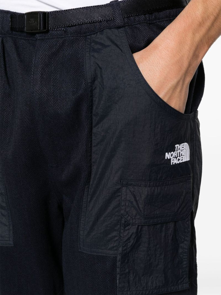 Blue Herringbone Cargo Pants