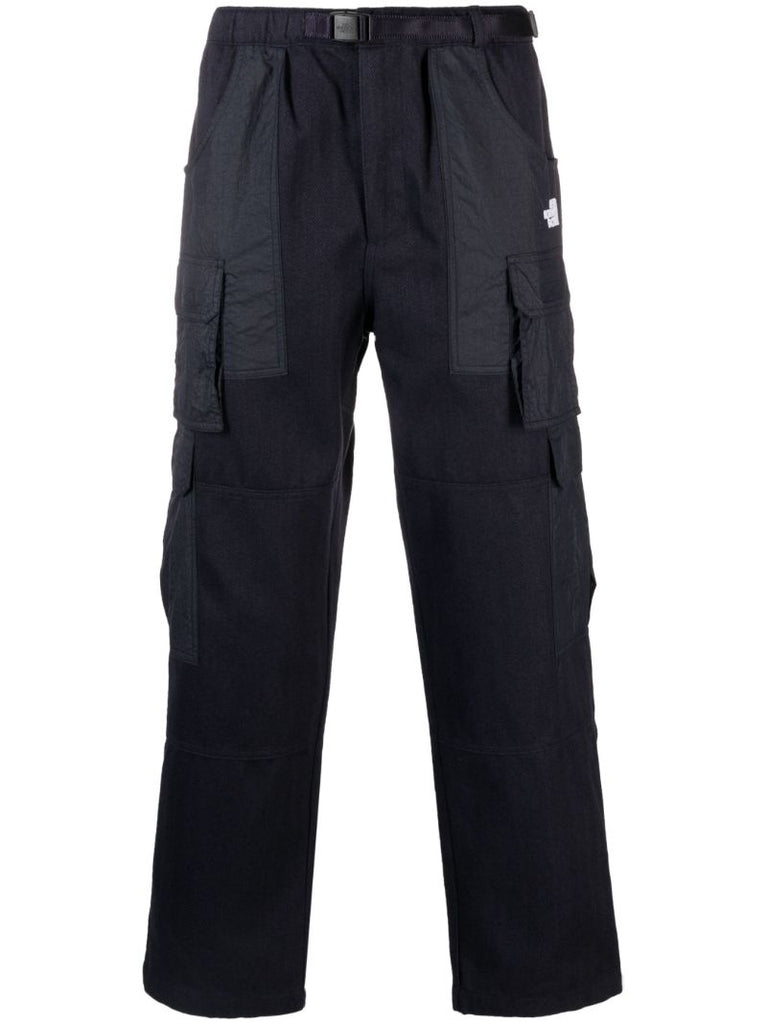 Blue Herringbone Cargo Pants