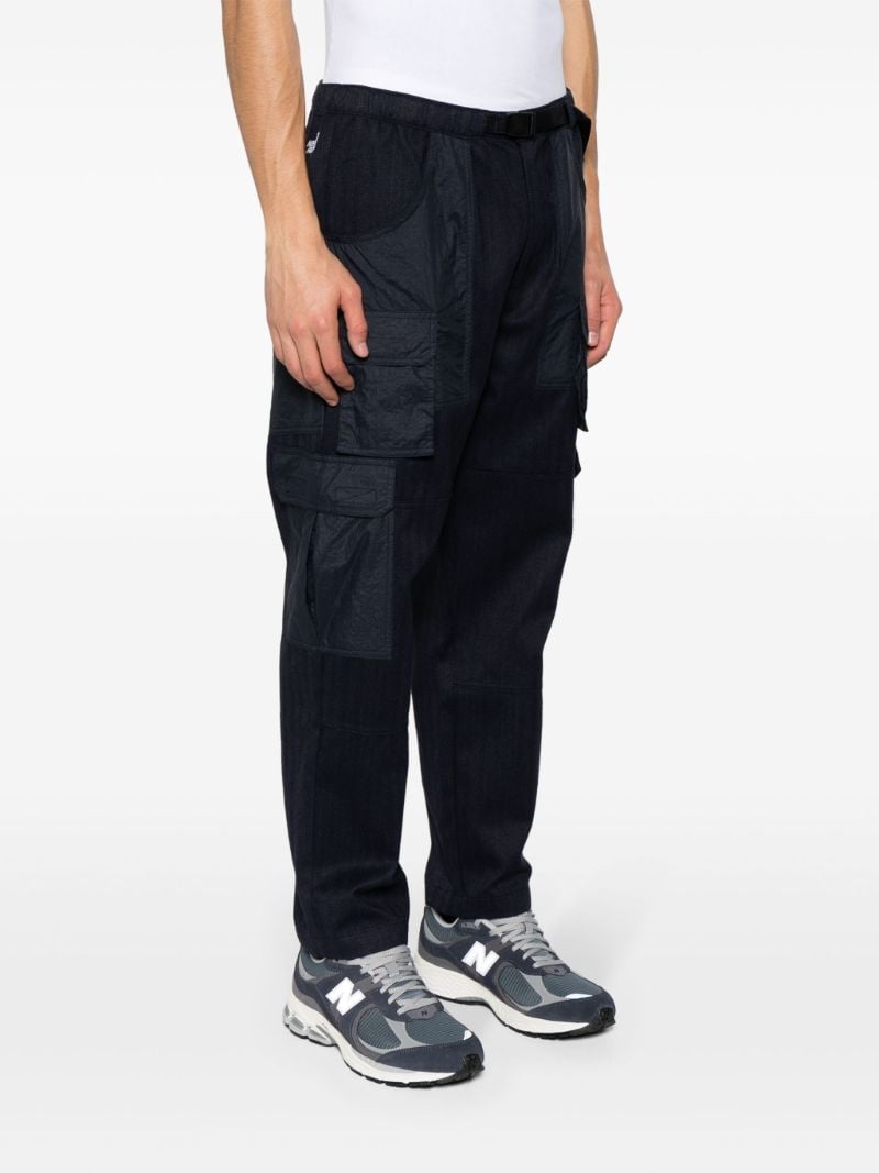 Blue Herringbone Cargo Pants
