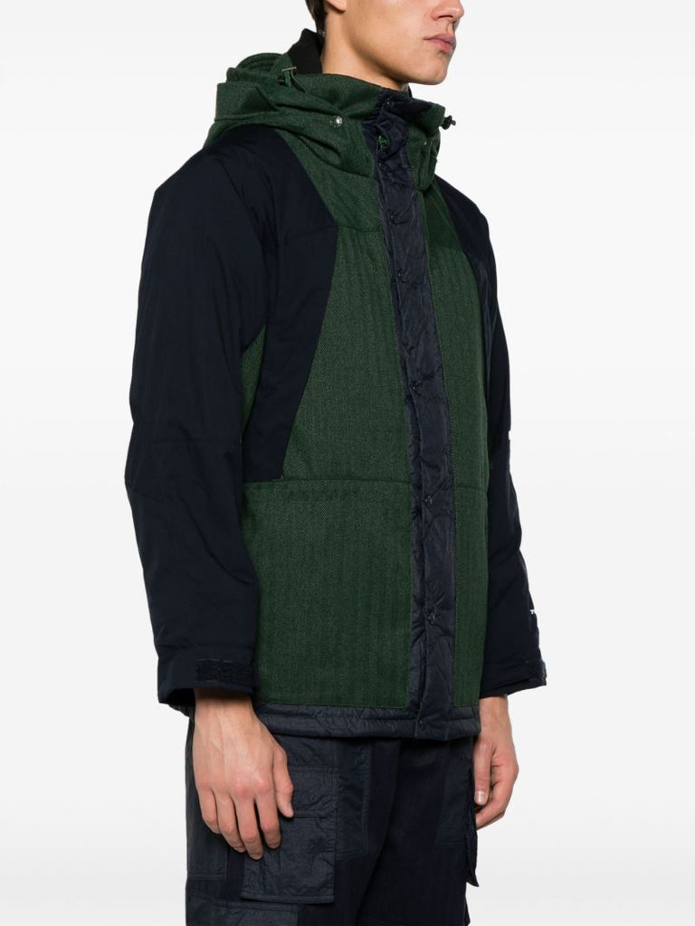 Green Hooded Herringbone Jacket