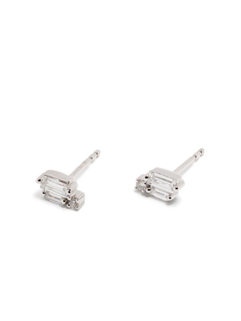 18k White Gold Bold Burst Diamond Studs Earrings