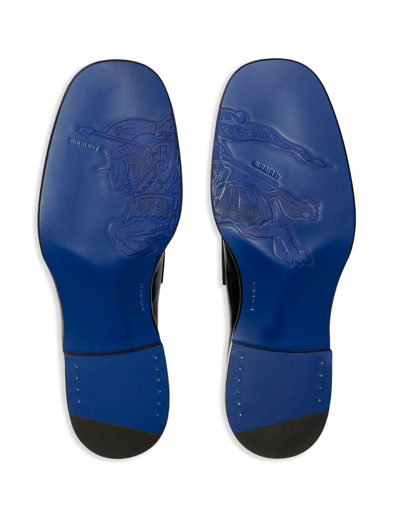 Black Barbed Leather Loafers