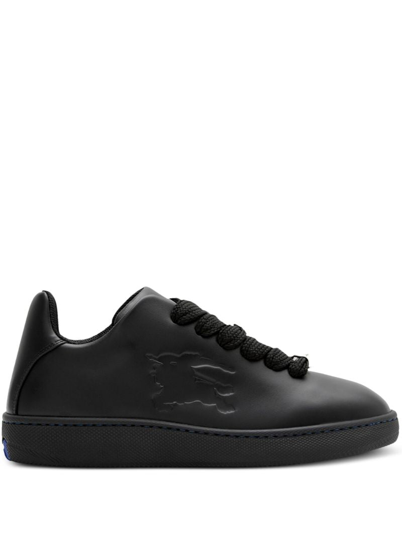 Black Leather Box Low-top Sneakers