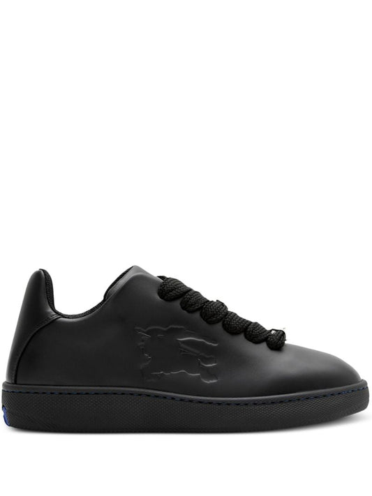 Black Leather Box Low-top Sneakers