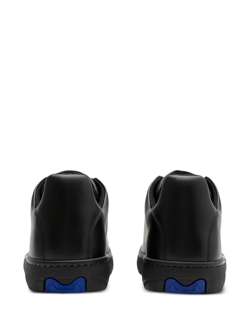 Black Leather Box Low-top Sneakers