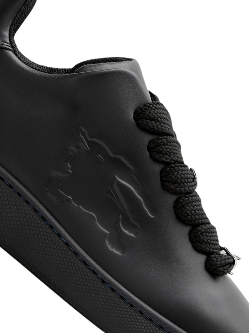 Black Leather Box Low-top Sneakers