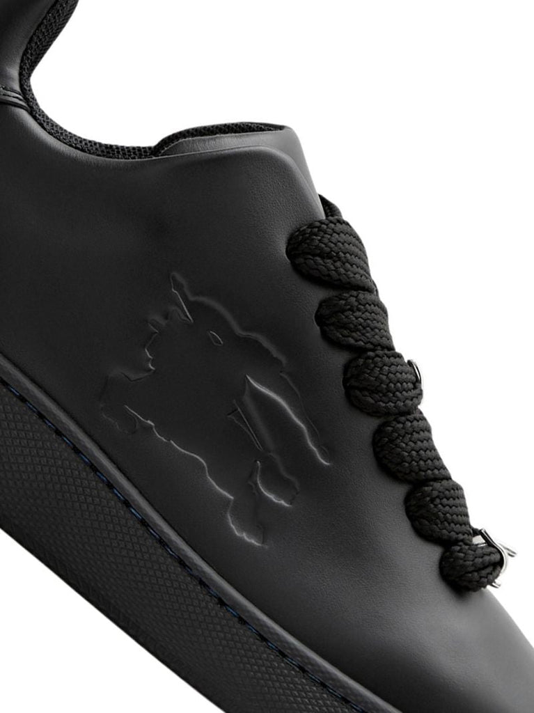 Black Leather Box Low-top Sneakers