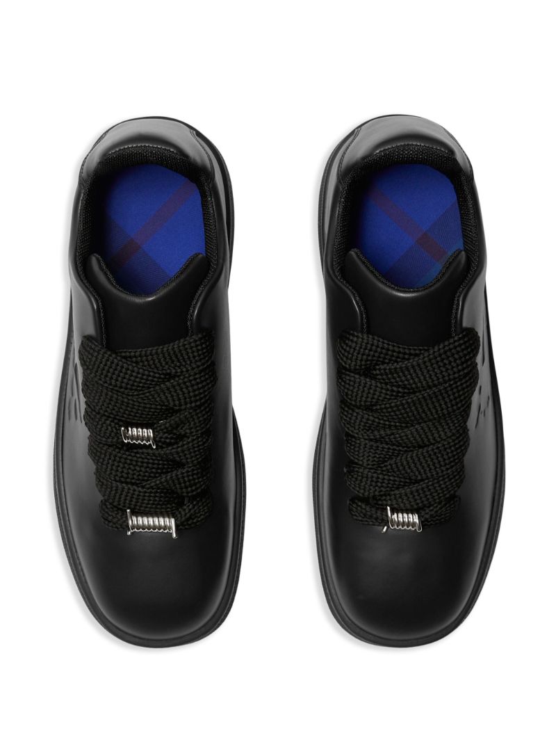 Black Leather Box Low-top Sneakers