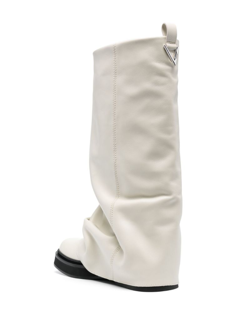 White Robin Layered Leather Boots