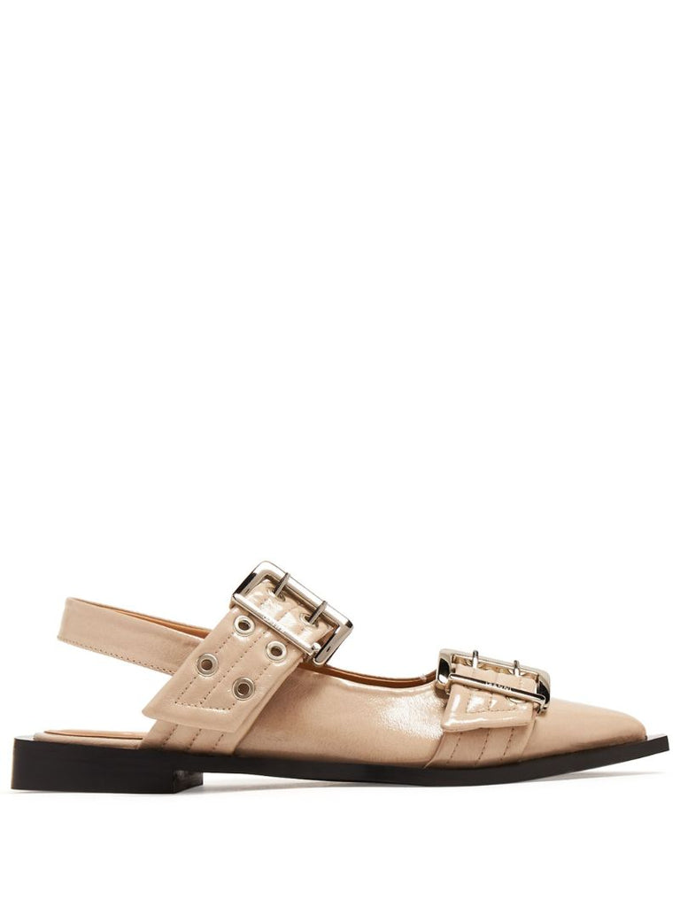 Neutral 50 Buckled Slingback Pumps